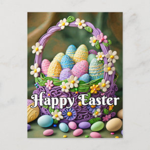 Postal Canasta de Pascua Colorida y Festiva