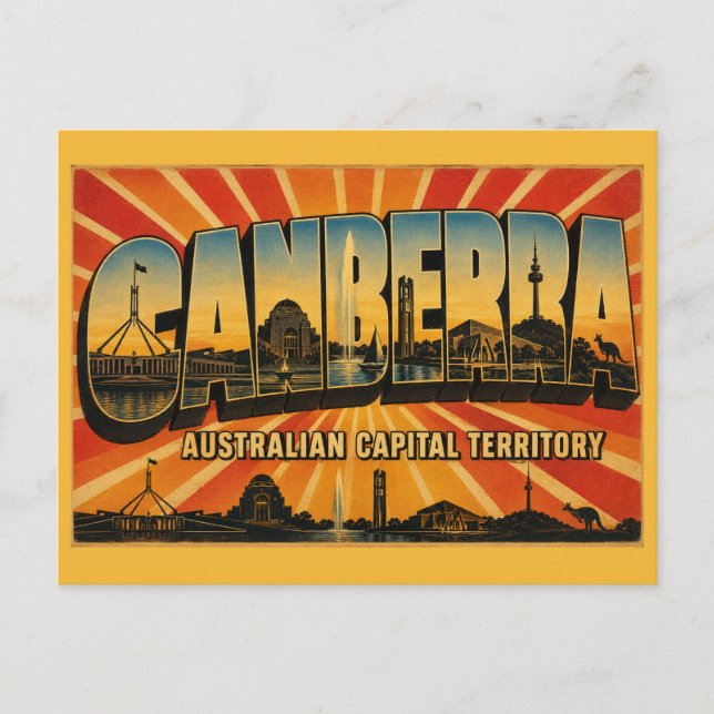 Postal Canberra ACT Ciudad Capital Vintage (Anverso)