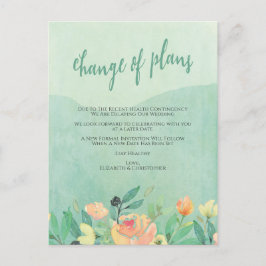 Postal Cancelaciones de bodas Cambio de planes pospuestos