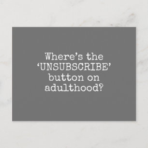 Postal Cancelar suscripción en la edad adulta 