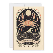 Postal - Cáncer Arte Zodiaco Celestial