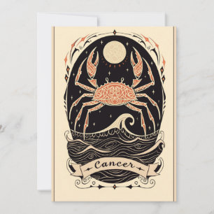 Postal - Cáncer Arte Zodiaco Celestial