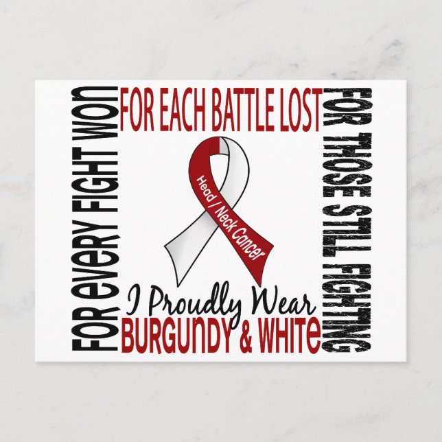 Postal Cáncer De Cabeza Y Cuello Con Orgullo Uso Blanco B (Anverso)