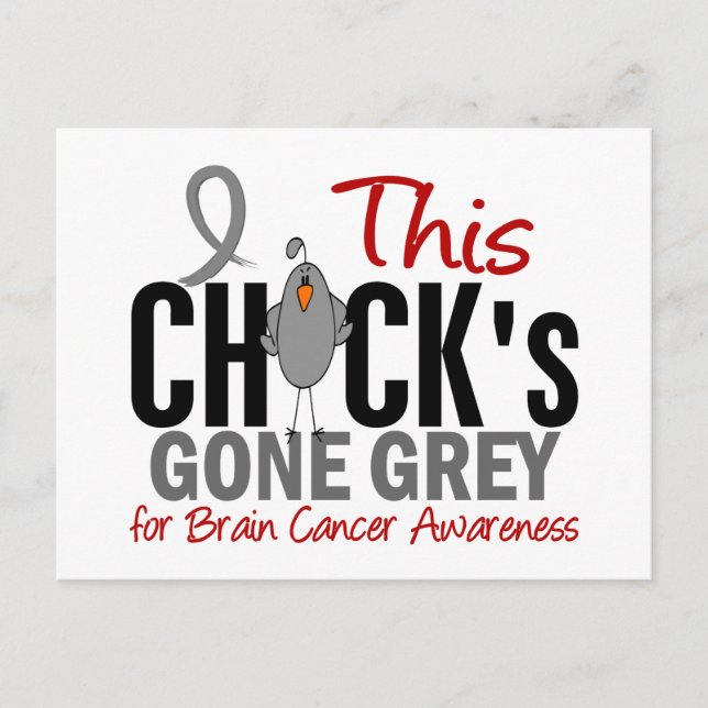 Postal CÁNCER DE CEREBRO Chick Gone Gray (Anverso)