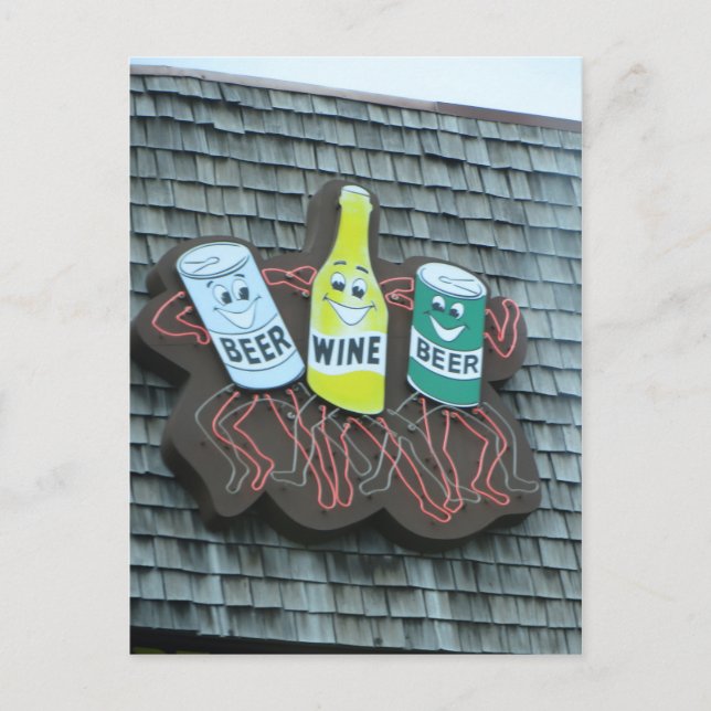 Postal Cáncer de cerveza bailando (Anverso)