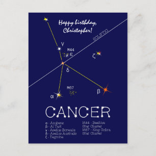 Postal Cáncer de Constelación Zodiaca