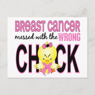Postal Cáncer De Mama Envuelto Con Chick Equivocado