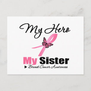 Postal Cáncer de mama Mi héroe mi hermana