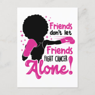 Postal Cáncer de mama mujer negra guerrera melanina sobre