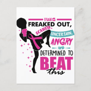 Postal Cáncer de mama mujer negra guerrera melanina sobre