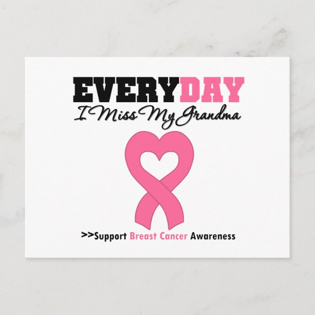 Postal Cáncer de Mama Todos Los Días Extraño A Mi Abuela (Anverso)