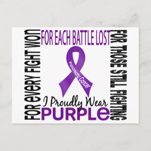 Postal Cáncer de páncreas que llevo con orgullo morado 2