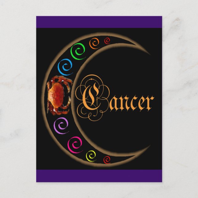Postal Cáncer de Zodiac en lunas celestes (Anverso)