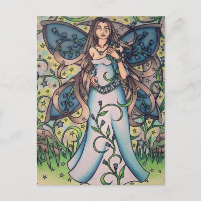 Postal Cáncer Hija de la Luna Hada Diosa                  (Anverso)