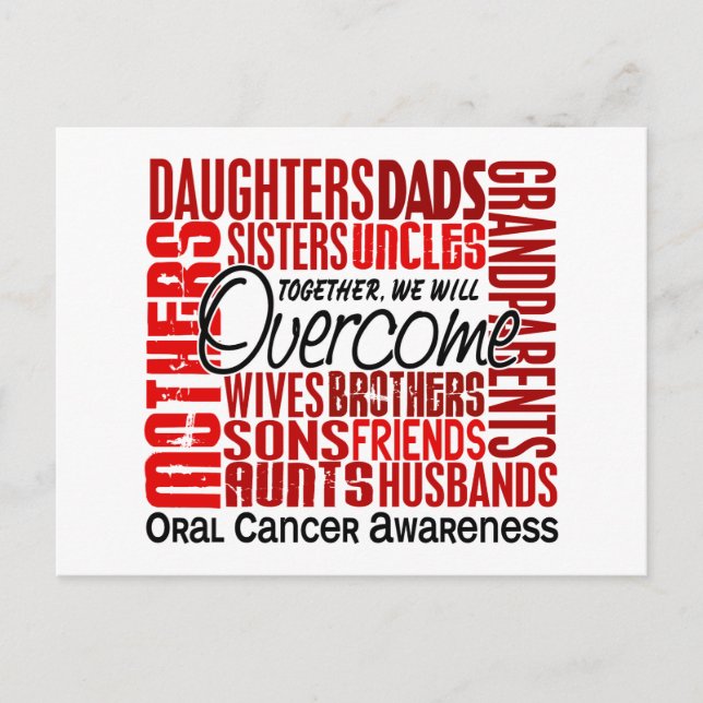 Postal Cáncer oral cuadrado familiar (Anverso)