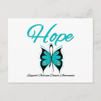 Postal Cáncer ovárico Esperanza Mariposa Cinta