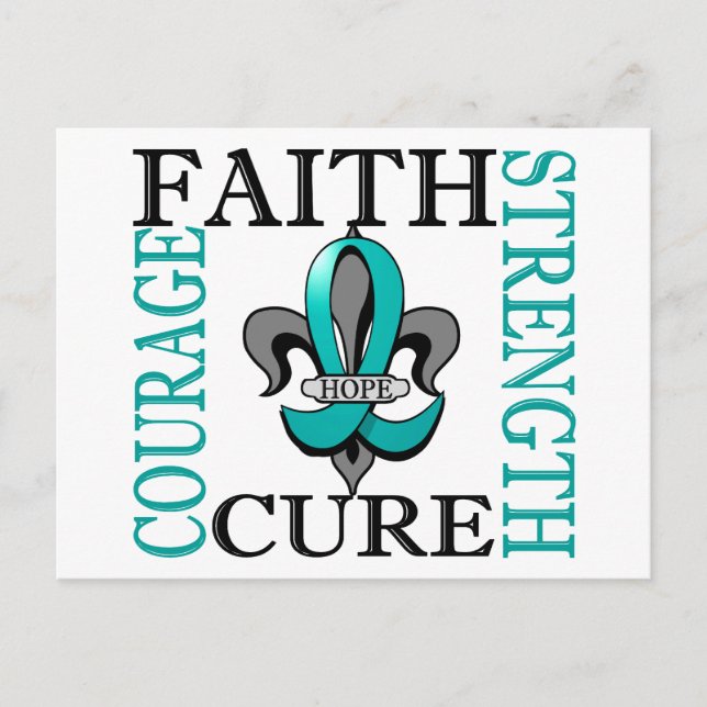 Postal Cáncer ovárico Fleur De Lis 3 (Anverso)