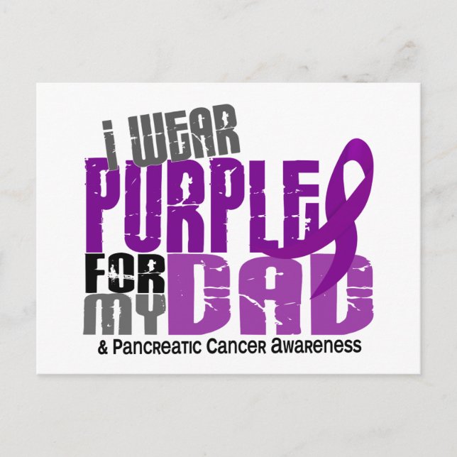 Postal Cáncer Pancreático Que Uso Púrpura Para Mi Papá 6. (Anverso)