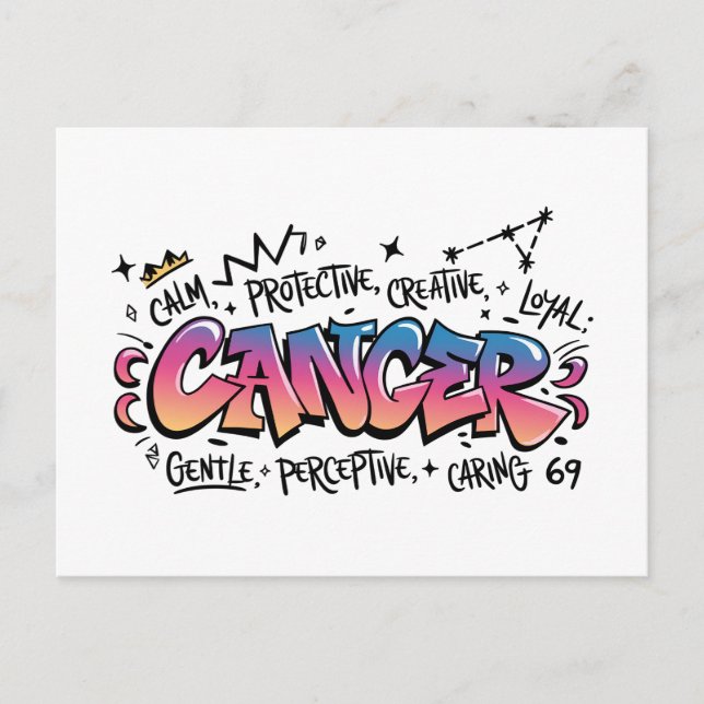 Postal Cancer Zodiac Graffiti   (Anverso)