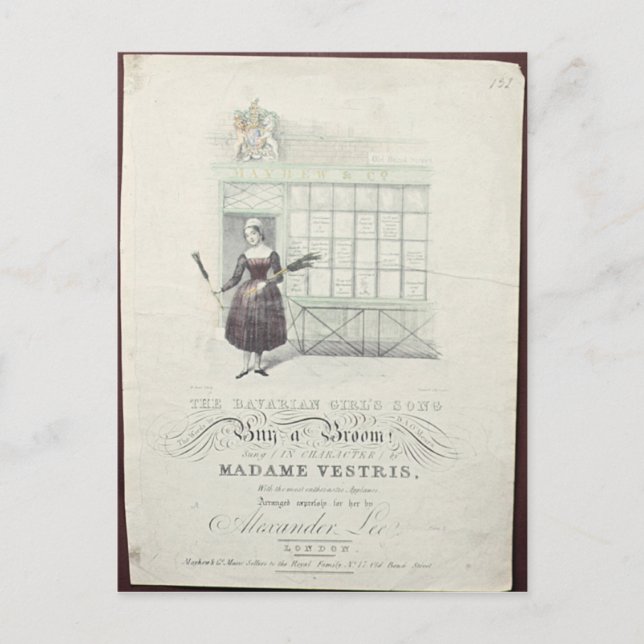 Postal Canción de Chicas bávaros de Maxim Gouci, ficha de (Anverso)