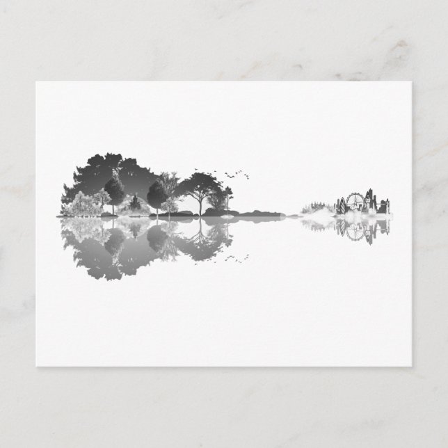 Postal Canción de la Naturaleza: Arte de guitarra en el p (Anverso)