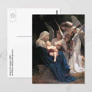 Postal Canción de los Ángeles (1881) por Bouguereau