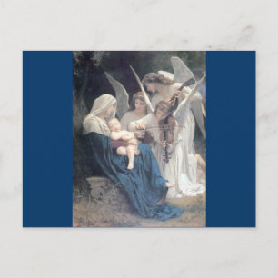 Postal Canción de los ángeles pintura antigua religión de