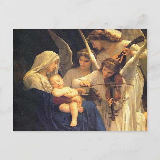 Postal Canción de los Ángeles, William-Adolphe Bouguereau (Anverso)