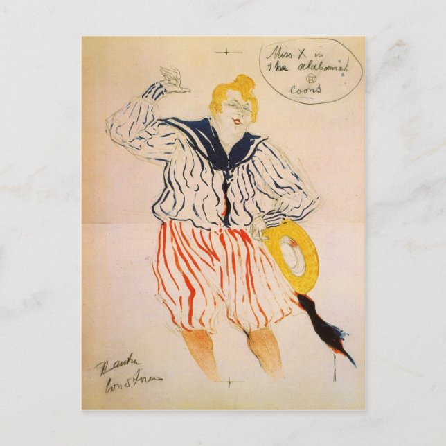 Postal Canción de marineros de Toulouse-Lautrec (Anverso)