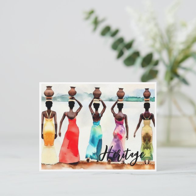Postal Canción de mujeres africanas por la larga herencia (Anverso de pie)