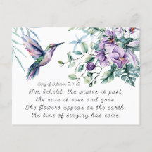 Canción de Salomón 2:11-12 Flores de Hummingbird B