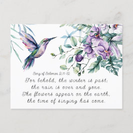 Postal Canción de Salomón 2:11-12 Flores de Hummingbird B
