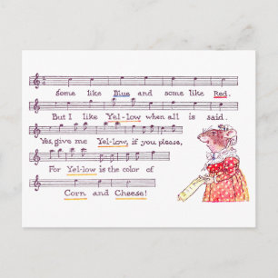 Postal Canción del ratón en elogio al queso amarillo