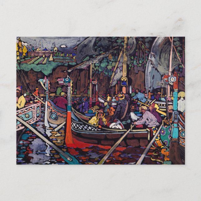 Postal Canción del Volga, 1906 por Wassily Kandinsky (Anverso)