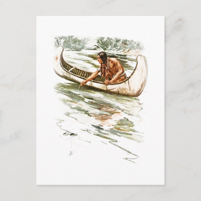 Postal Canción Harrison Fisher de la canoa hindú roja de  (Anverso)