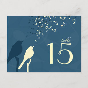 Postal Canción Love Birds - número de tabla