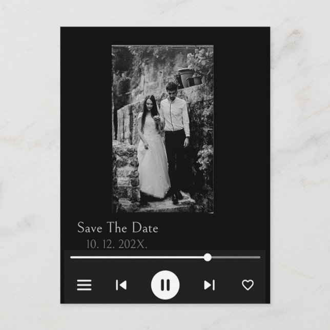 Postal Canción musical de portada única de álbumes (Anverso)