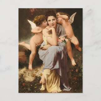 Postal Canción Primavera Bouguereau Cherub Ángel de Arte 