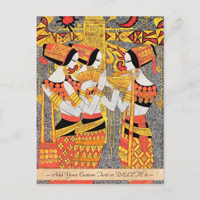 Postal Canción vertical Mujeres egipcias orientales chica (Anverso)