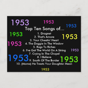 Postal Canciones De 1953