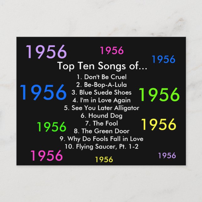 Postal Canciones De 1956 (Anverso)