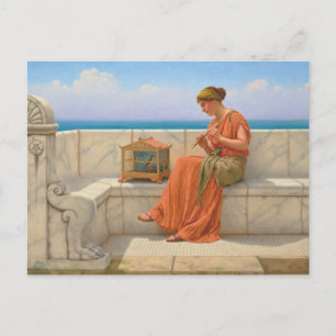 Postal Canciones de John William Godward y arte de los pá