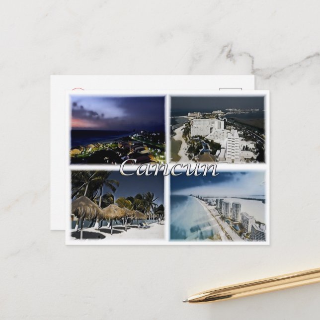 Postal Cancun - México - Mosaico - (Anverso/Reverso In Situ)