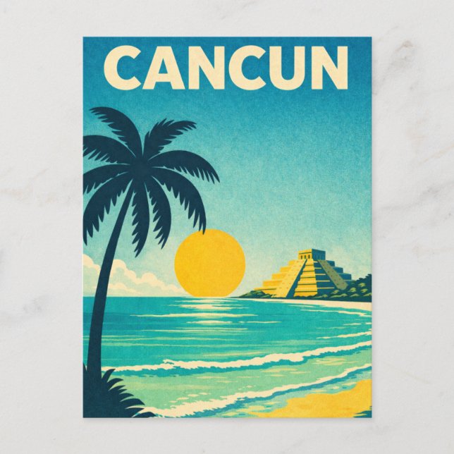 Postal Cancun Mexico Vintage Travel (Anverso)