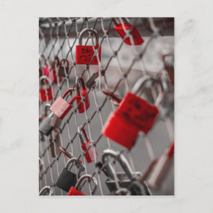 Postal Candados de Amor Rojos