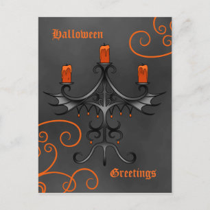 Postal Candelabra gótica Halloween