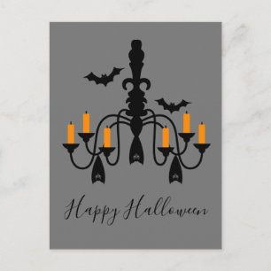 Postal Candelabros de Halloween y bates