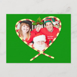 Postal Candy Cane Heart Your Photo