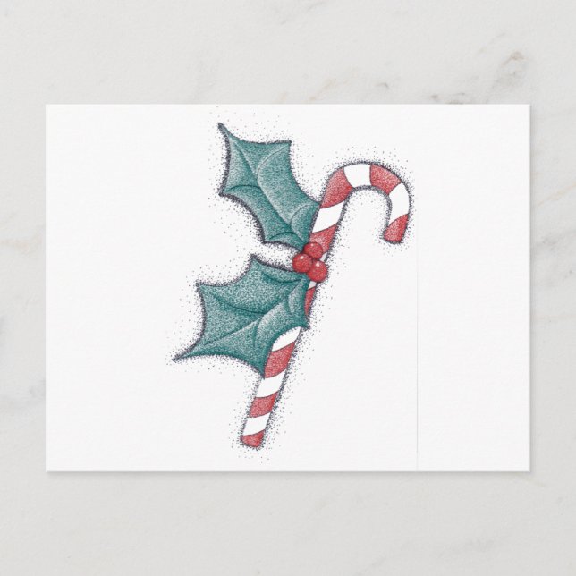 Postal Candy Cane Pointillism (Anverso)