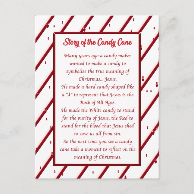 Postal Candy Cane Post Card (Anverso)